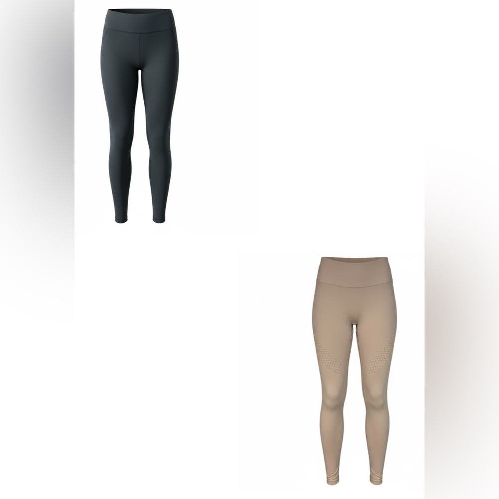 Women's Black and Tan Leggings 2 Piece set
